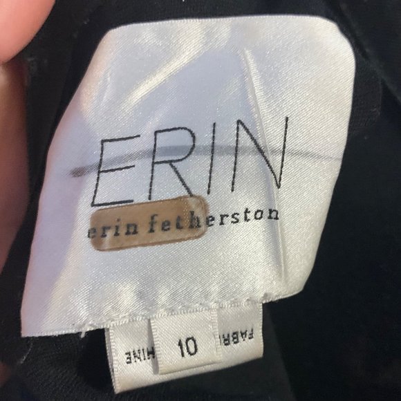 ERIN Erin Fetherston Marie Black Dress 10 Fit Flare Sleeveless Openwork Work - Picture 10 of 12